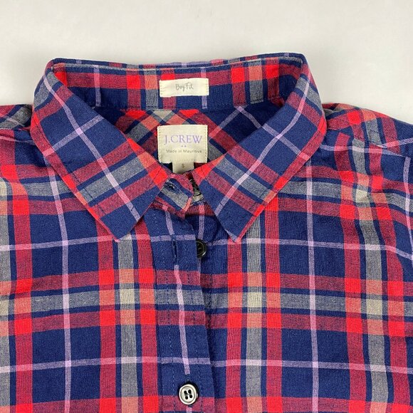 NWT J Crew Factory Plaid Boy Fit Shirt Womens' Size Small - Picture 5 of 13